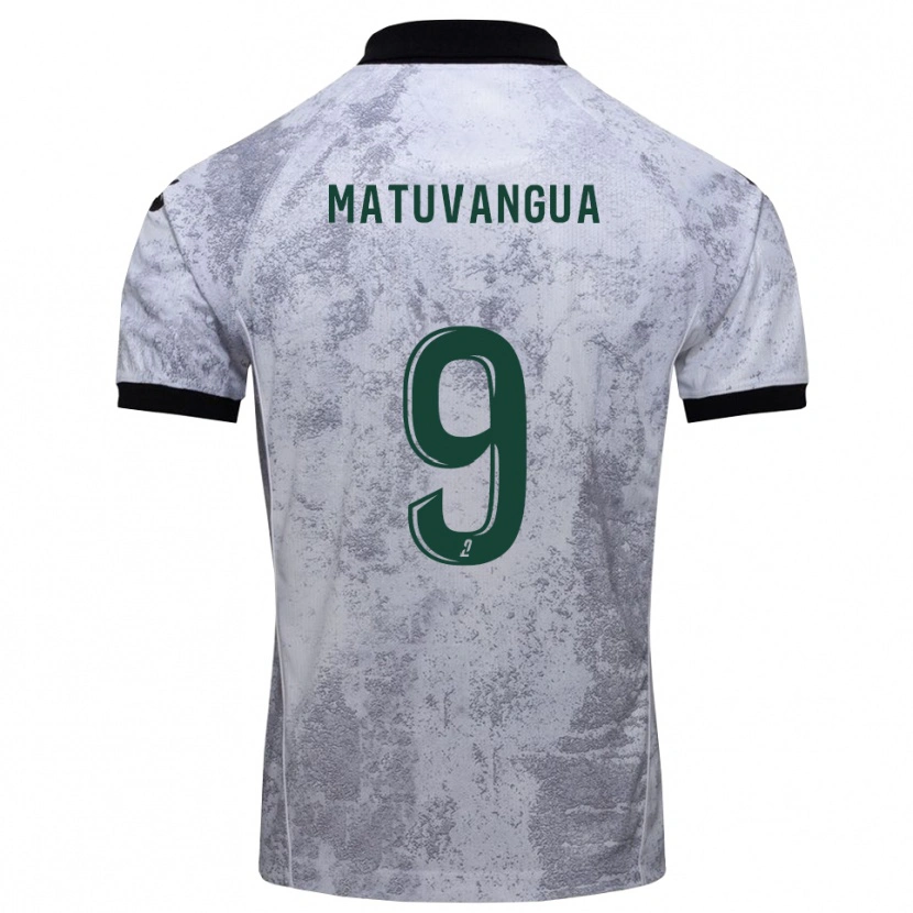 Danxen Kinderen Ronan Matuvangua #9 Wit Zwart Uitshirt Uittenue 2025/26 T-Shirt België