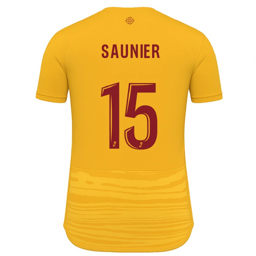 Danxen Kinderen Océane Saunier #15 Oranje Bourgondisch Uitshirt Uittenue 2025/26 T-Shirt België