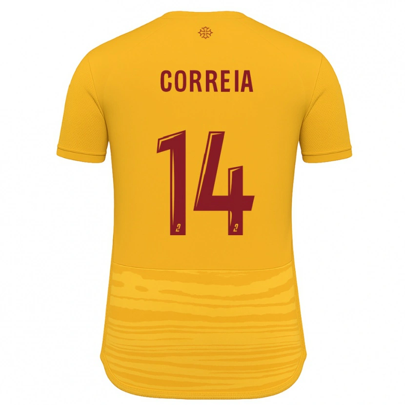 Danxen Kinderen Tiago Correia #14 Oranje Bourgondisch Uitshirt Uittenue 2025/26 T-Shirt België