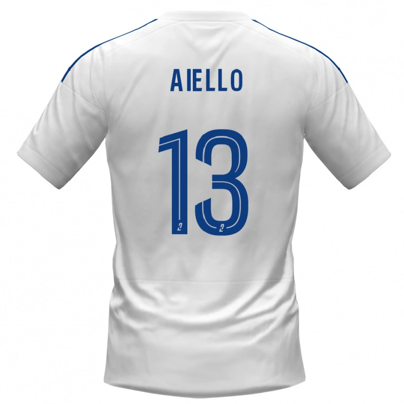 Danxen Kinderen Nicolas Aiello #13 Wit Blauw Uitshirt Uittenue 2025/26 T-Shirt België