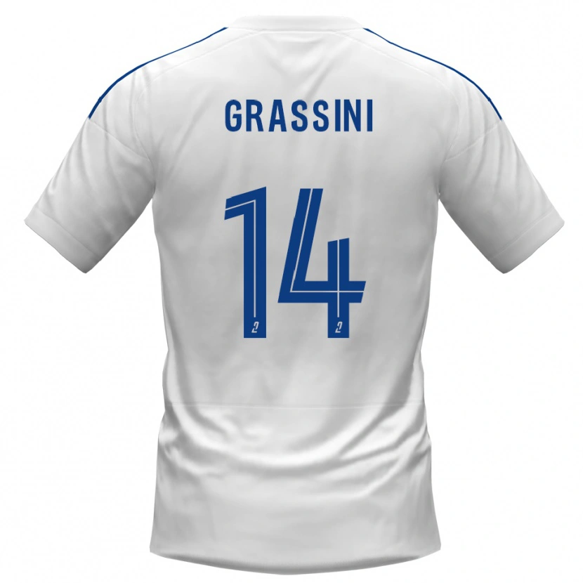 Danxen Kinderen Romeo Grassini #14 Wit Blauw Uitshirt Uittenue 2025/26 T-Shirt België