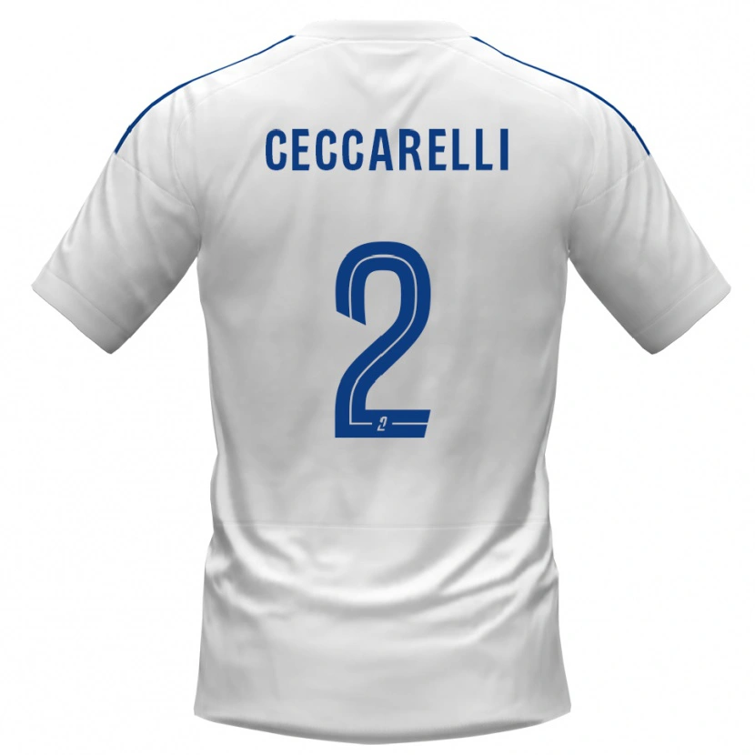 Danxen Kinderen Gabriel Ceccarelli #2 Wit Blauw Uitshirt Uittenue 2025/26 T-Shirt België