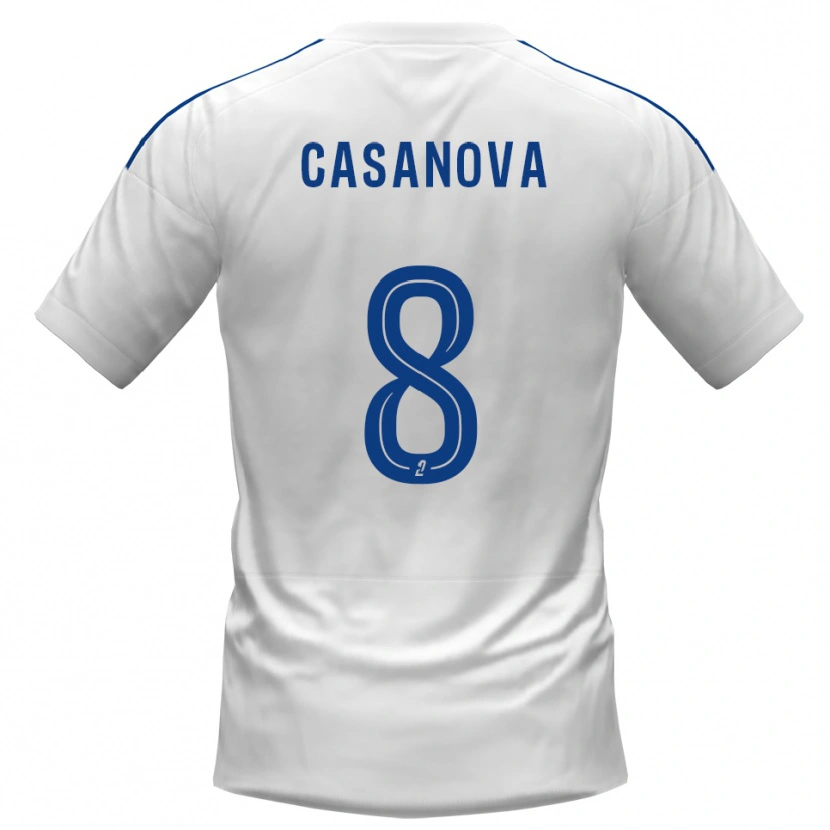 Danxen Kinderen Nicolas Casanova #8 Wit Blauw Uitshirt Uittenue 2025/26 T-Shirt België