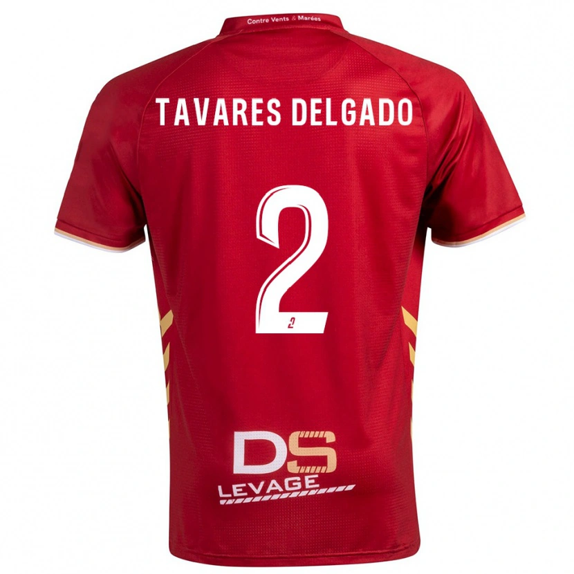 Danxen Kinderen Rony Tavares Delgado #2 Bourgondisch Goud Uitshirt Uittenue 2025/26 T-Shirt België