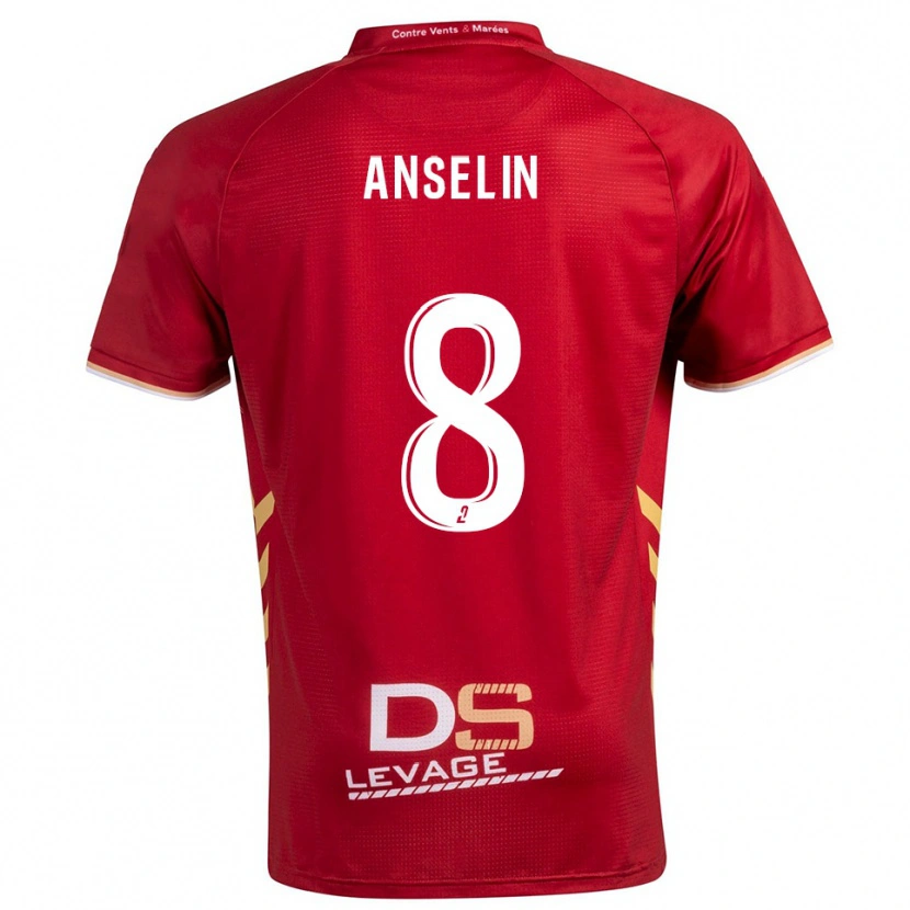 Danxen Kinderen Lilian Anselin #8 Bourgondisch Goud Uitshirt Uittenue 2025/26 T-Shirt België