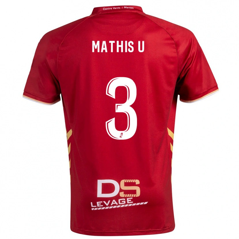 Danxen Kinderen Mathis U #3 Bourgondisch Goud Uitshirt Uittenue 2025/26 T-Shirt België