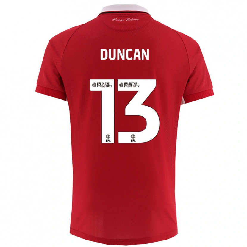 Danxen Heren Joe Duncan #13 Rood Wit Thuisshirt Thuistenue 2025/26 T-Shirt België