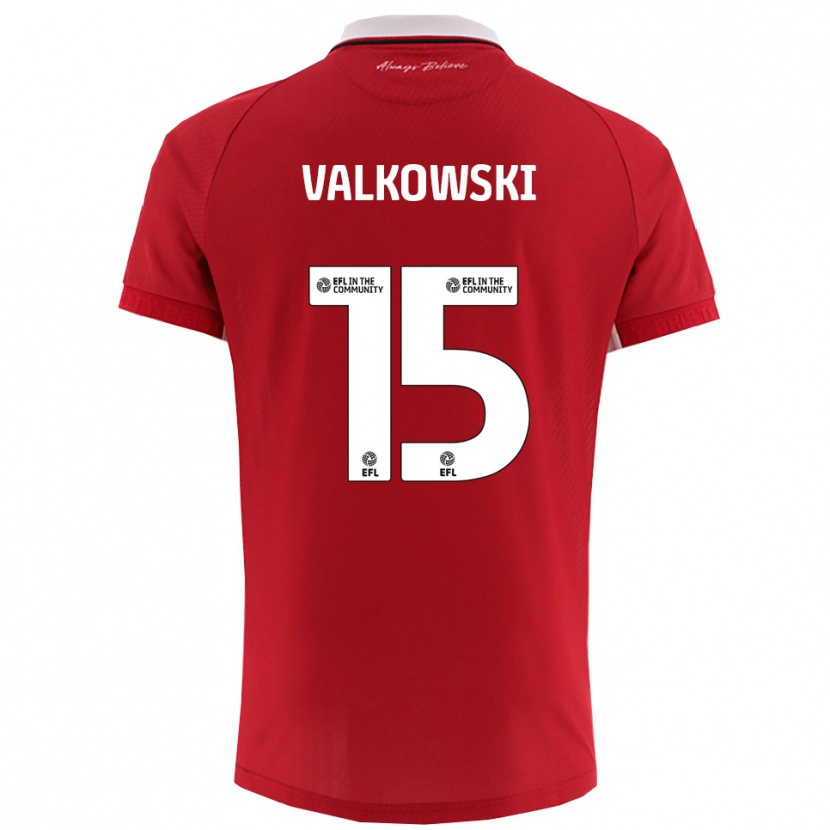 Danxen Heren Pawel Valkowski #15 Rood Wit Thuisshirt Thuistenue 2025/26 T-Shirt België