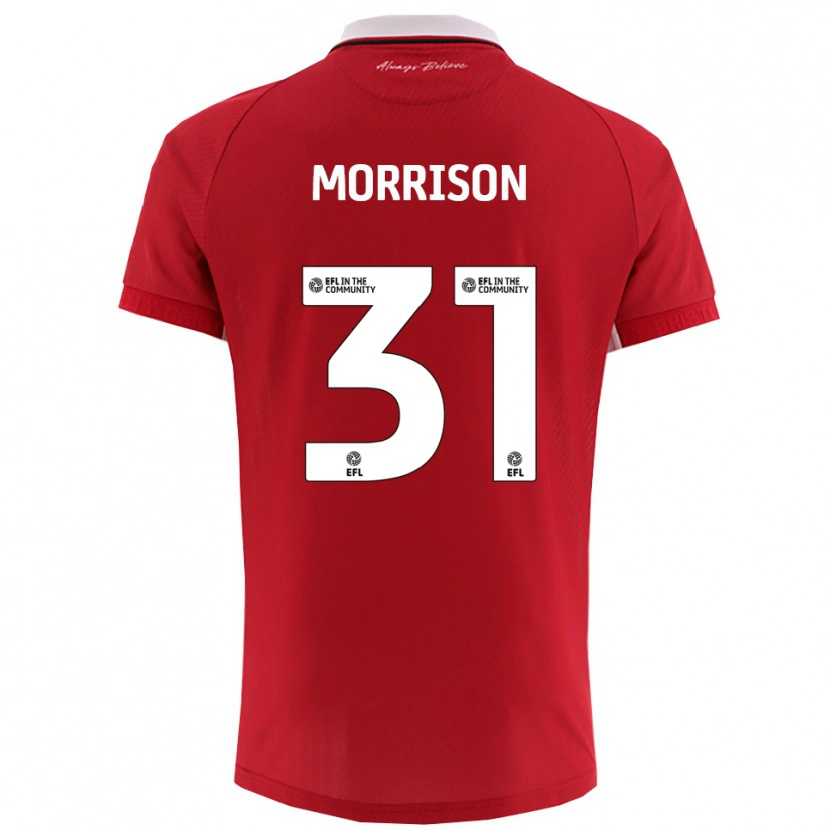 Danxen Heren Elijah Morrison #31 Rood Wit Thuisshirt Thuistenue 2025/26 T-Shirt België
