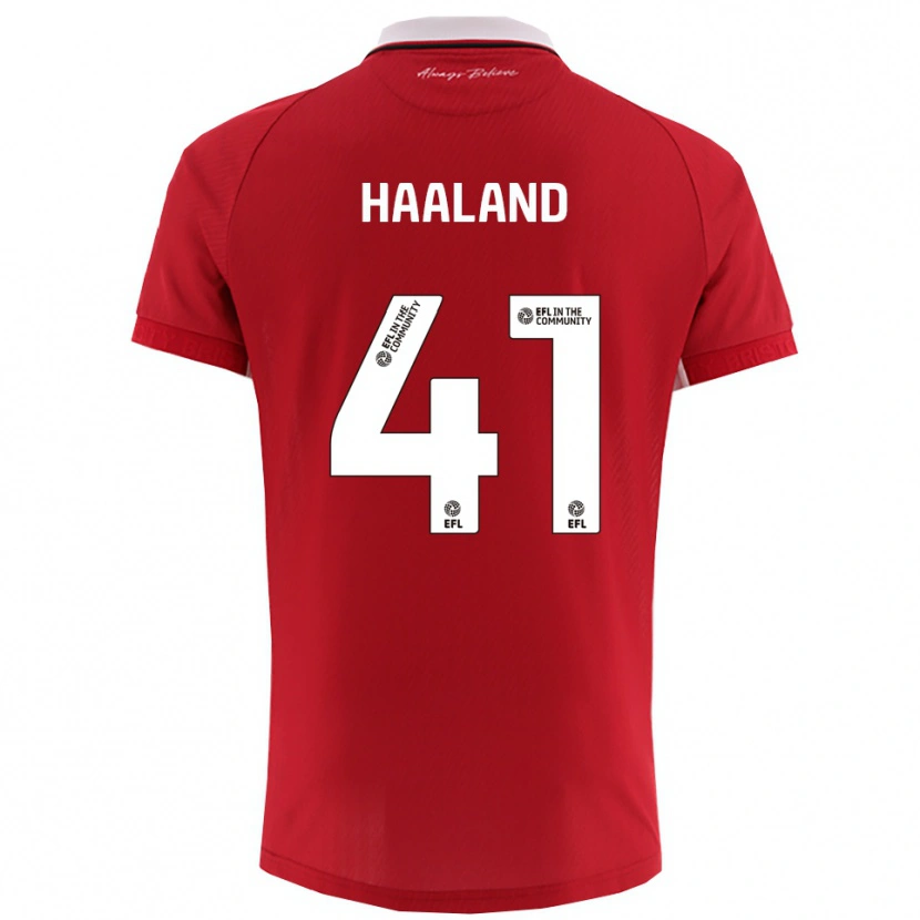 Danxen Heren Benedicte Haaland #41 Rood Wit Thuisshirt Thuistenue 2025/26 T-Shirt België