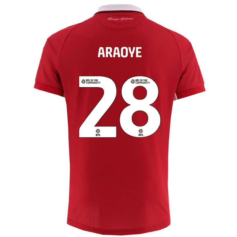 Danxen Heren Raphael Araoye #28 Rood Wit Thuisshirt Thuistenue 2025/26 T-Shirt België