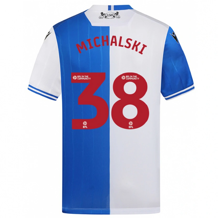 Danxen Heren Nicholas Michalski #38 Blauw Wit Thuisshirt Thuistenue 2025/26 T-Shirt België