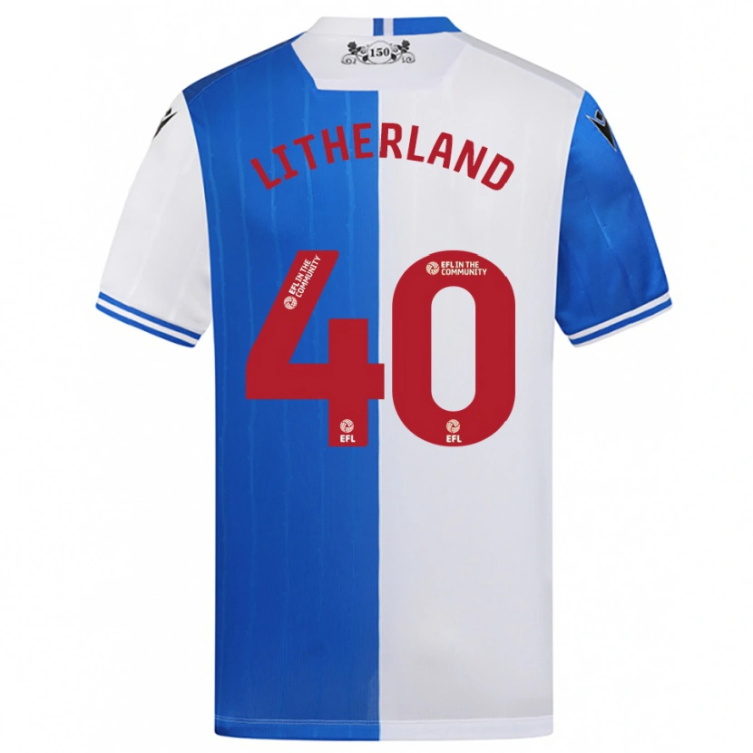 Danxen Heren Matty Litherland #40 Blauw Wit Thuisshirt Thuistenue 2025/26 T-Shirt België
