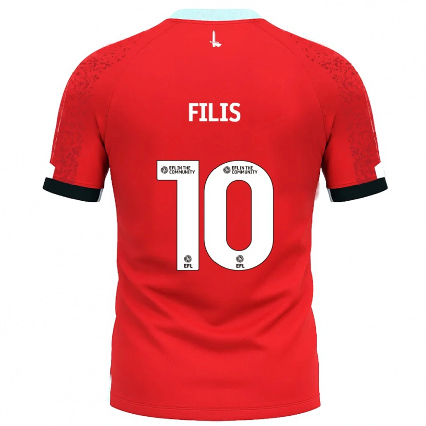 Danxen Heren Melisa Filis #10 Rood Wit Thuisshirt Thuistenue 2025/26 T-Shirt België