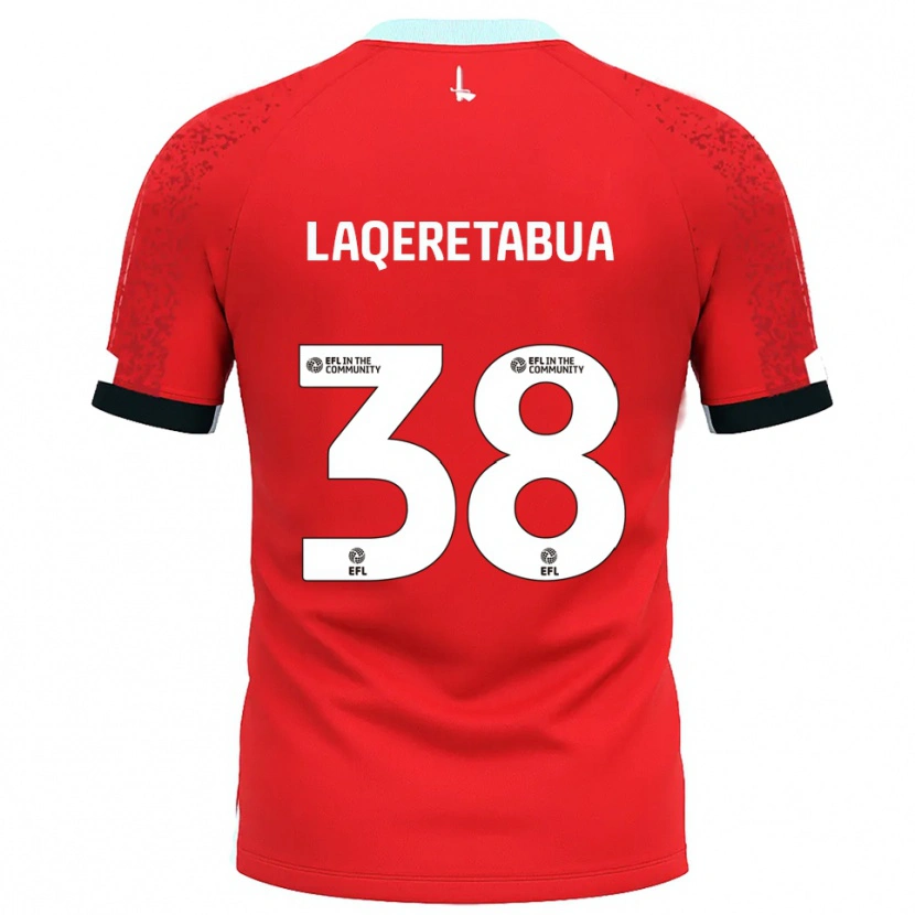 Danxen Heren Josh Laqeretabua #38 Rood Wit Thuisshirt Thuistenue 2025/26 T-Shirt België