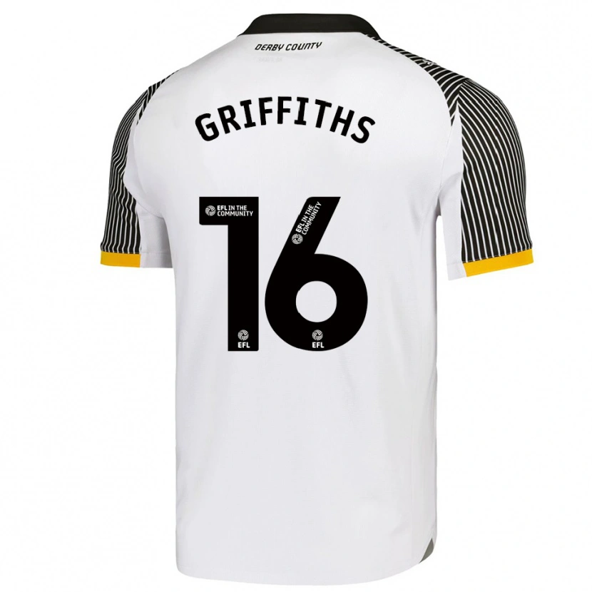 Danxen Heren Euan Griffiths #16 Wit Zwart Thuisshirt Thuistenue 2025/26 T-Shirt België