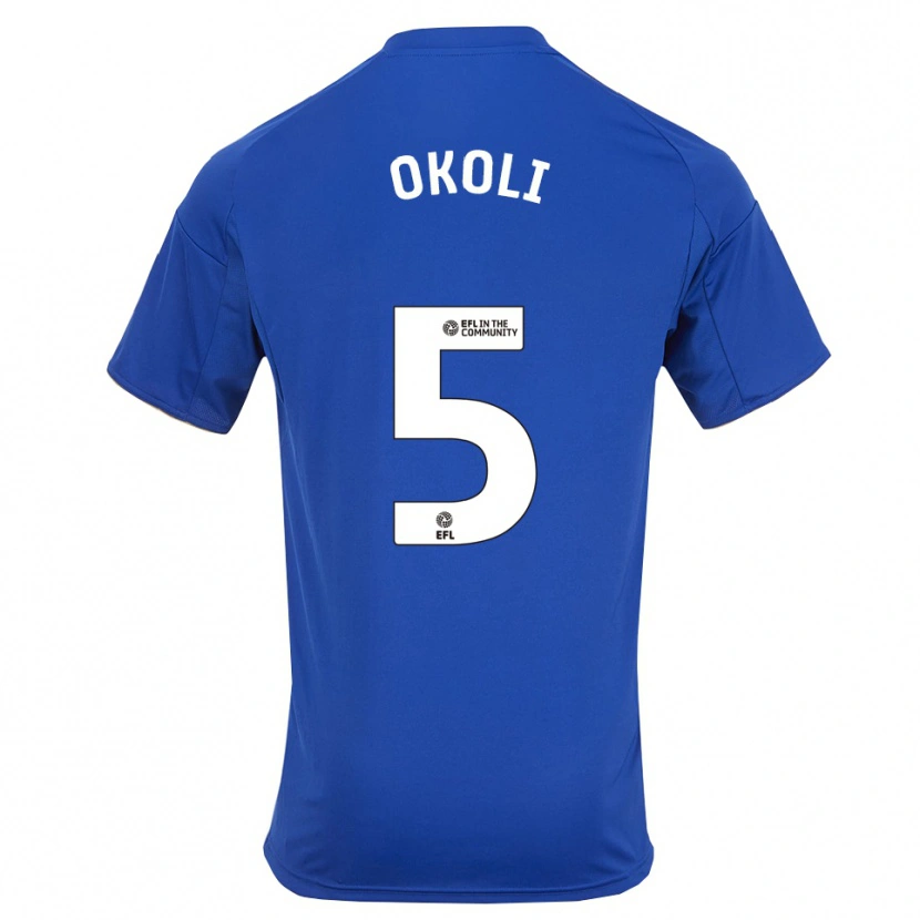 Danxen Heren Caleb Okoli #5 Blauw Goud Thuisshirt Thuistenue 2025/26 T-Shirt België