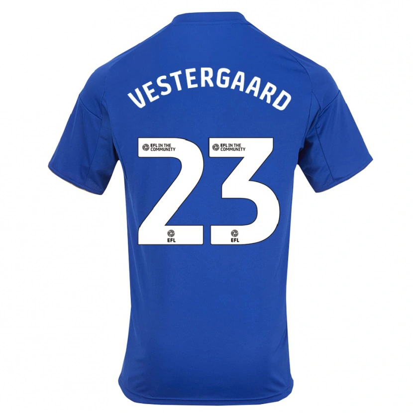Danxen Heren Jannik Vestergaard #23 Blauw Goud Thuisshirt Thuistenue 2025/26 T-Shirt België