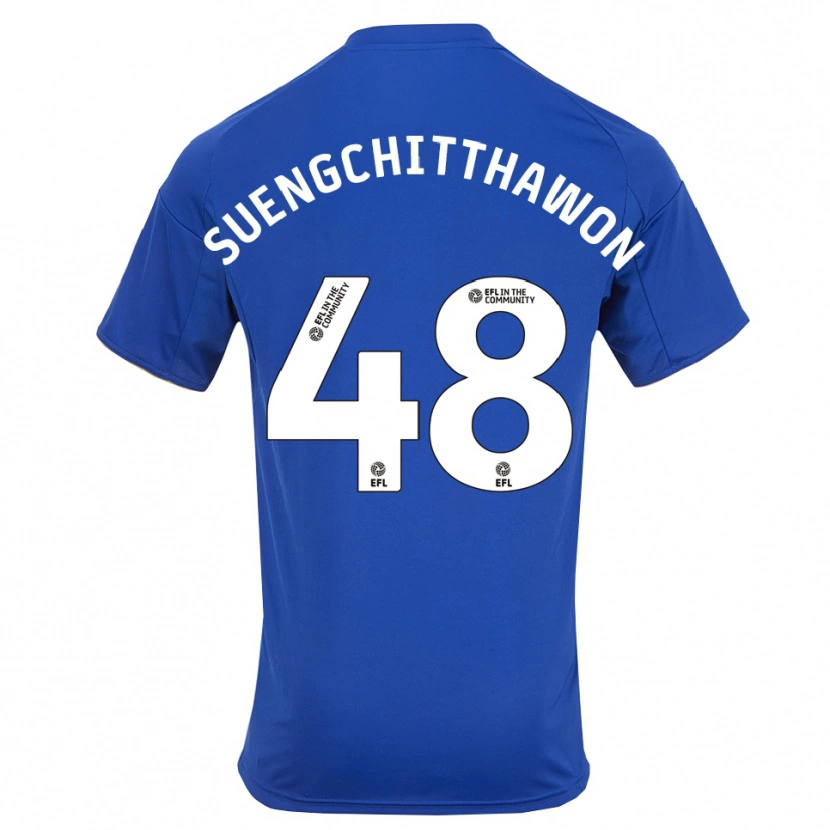 Danxen Heren Thanawat Suengchitthawon #48 Blauw Goud Thuisshirt Thuistenue 2025/26 T-Shirt België
