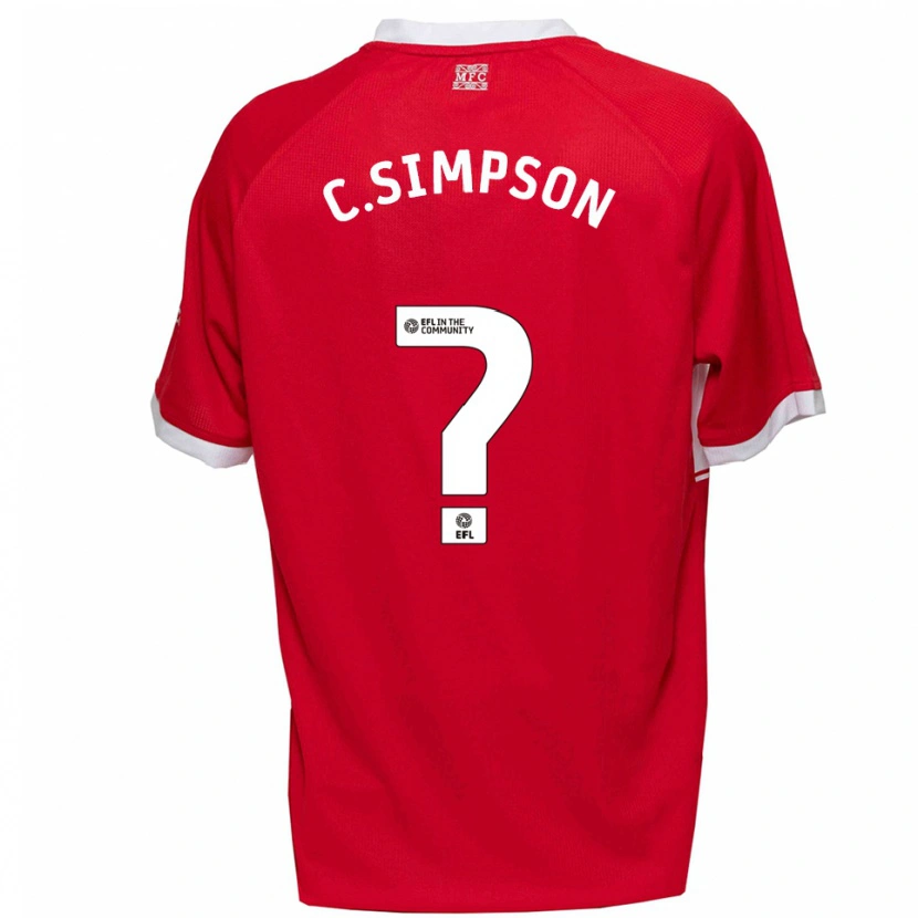 Danxen Heren Cameron Simpson #0 Rood Wit Thuisshirt Thuistenue 2025/26 T-Shirt België