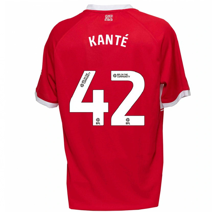 Danxen Heren Abdoulaye Kanté #42 Rood Wit Thuisshirt Thuistenue 2025/26 T-Shirt België