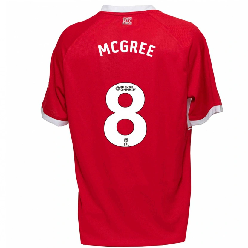 Danxen Heren Riley Mcgree #8 Rood Wit Thuisshirt Thuistenue 2025/26 T-Shirt België