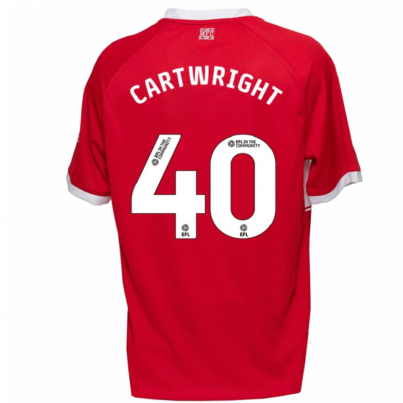 Danxen Heren Finlay Cartwright #40 Rood Wit Thuisshirt Thuistenue 2025/26 T-Shirt België
