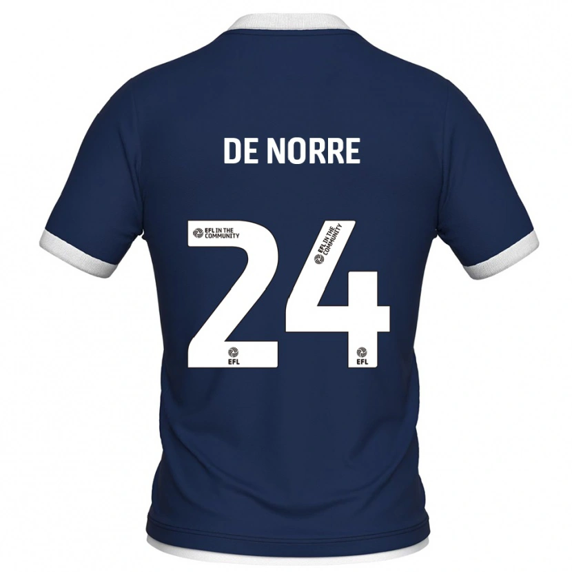 Danxen Heren Casper De Norre #24 Marine Wit Thuisshirt Thuistenue 2025/26 T-Shirt België