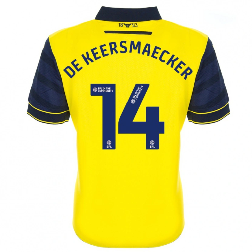Danxen Heren Brian De Keersmaecker #14 Geel Marine Thuisshirt Thuistenue 2025/26 T-Shirt België