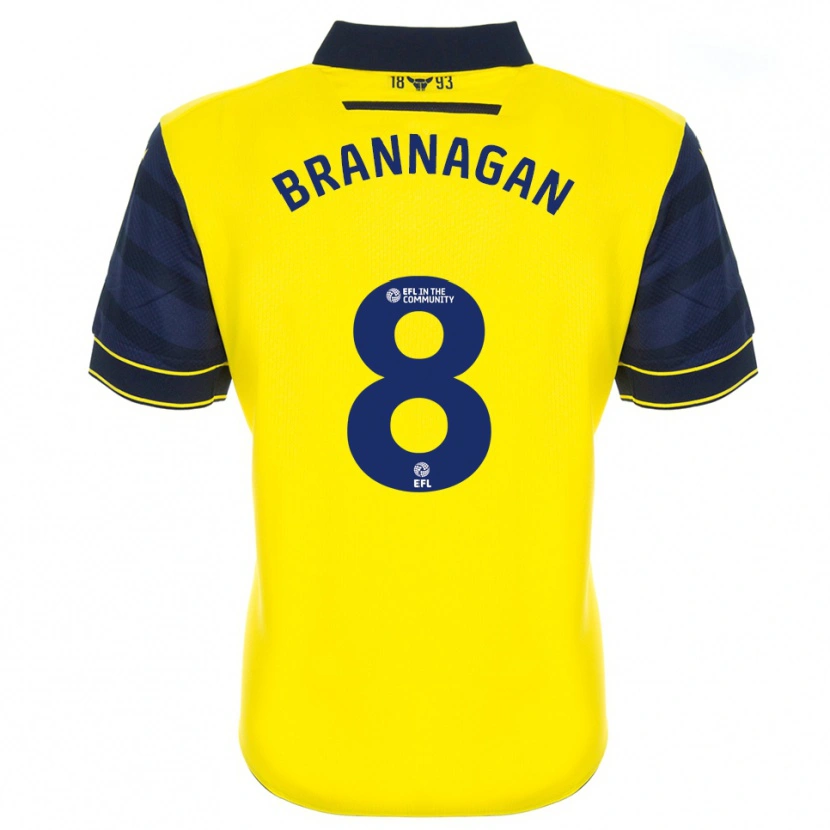 Danxen Heren Cameron Brannagan #8 Geel Marine Thuisshirt Thuistenue 2025/26 T-Shirt België