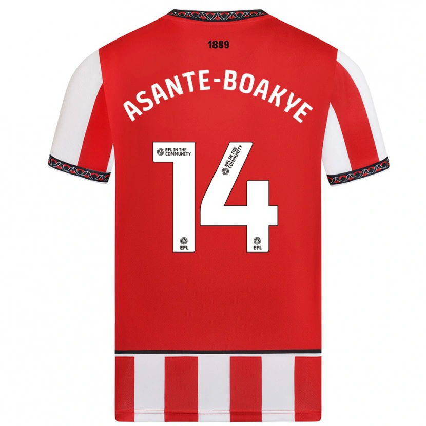 Danxen Heren Max Asante-Boakye #14 Rood Wit Thuisshirt Thuistenue 2025/26 T-Shirt België
