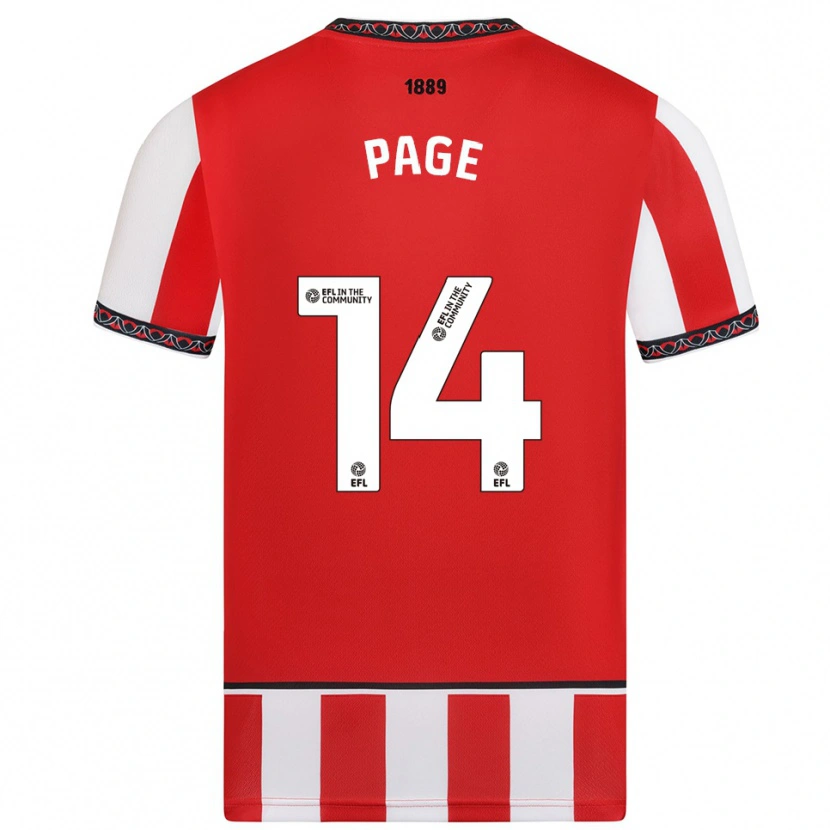 Danxen Heren Olivia Jane Page #14 Rood Wit Thuisshirt Thuistenue 2025/26 T-Shirt België
