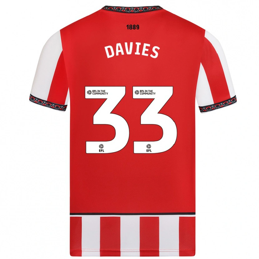 Danxen Heren Bethan Davies #33 Rood Wit Thuisshirt Thuistenue 2025/26 T-Shirt België