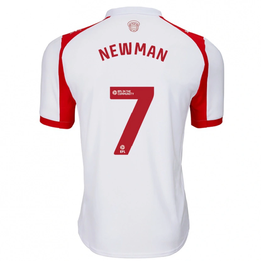 Danxen Heren Oli Newman #7 Wit Rood Thuisshirt Thuistenue 2025/26 T-Shirt België