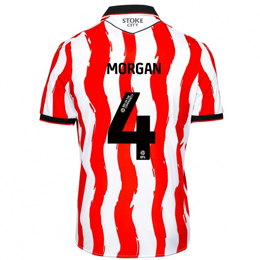 Danxen Heren Luke Badley-Morgan #4 Wit Rood Thuisshirt Thuistenue 2025/26 T-Shirt België