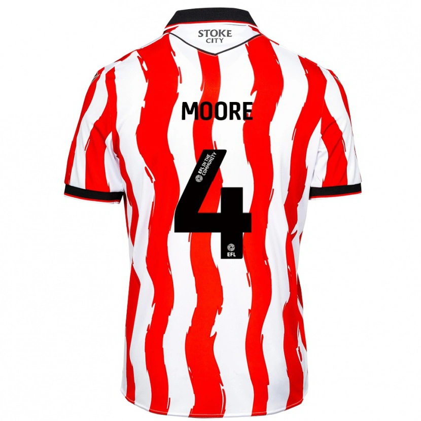 Danxen Heren Sidney Moore #4 Wit Rood Thuisshirt Thuistenue 2025/26 T-Shirt België