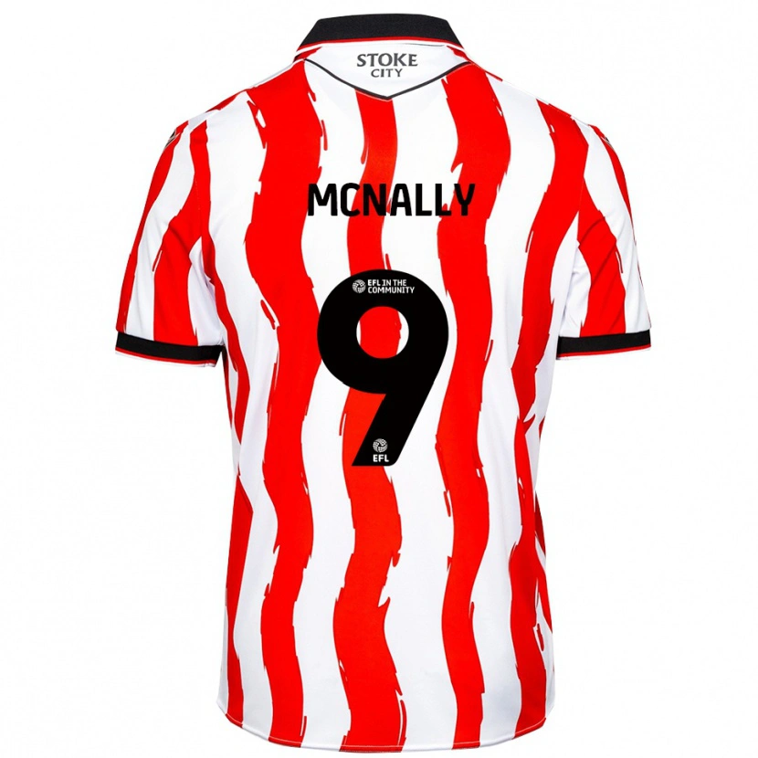 Danxen Heren Tommy Mcnally #9 Wit Rood Thuisshirt Thuistenue 2025/26 T-Shirt België