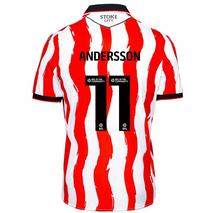 Danxen Heren Edwin Andersson #11 Wit Rood Thuisshirt Thuistenue 2025/26 T-Shirt België