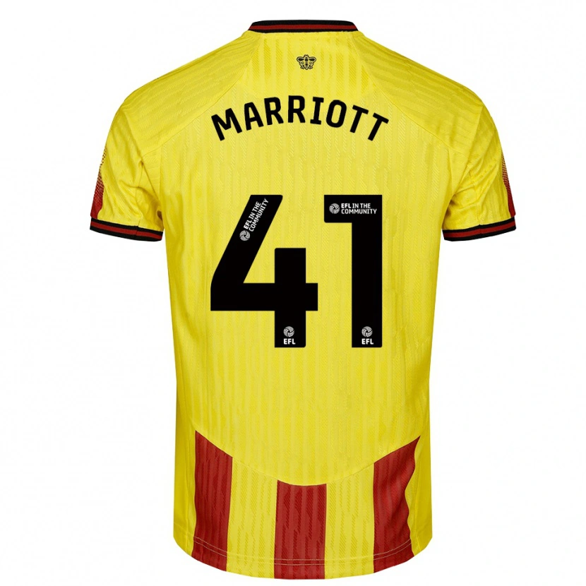 Danxen Heren Alfie Marriott #41 Geel Rood Thuisshirt Thuistenue 2025/26 T-Shirt België