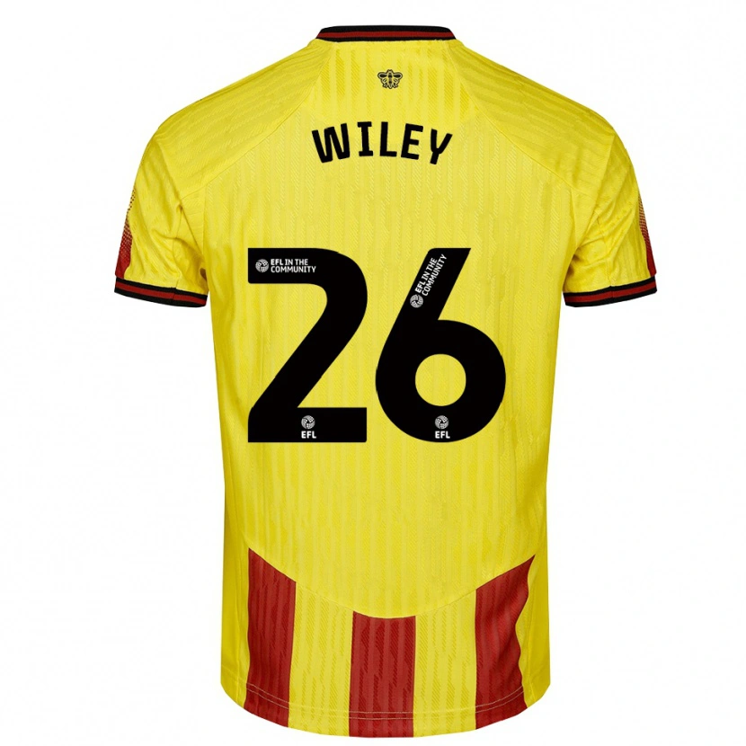 Danxen Heren Caleb Wiley #26 Geel Rood Thuisshirt Thuistenue 2025/26 T-Shirt België