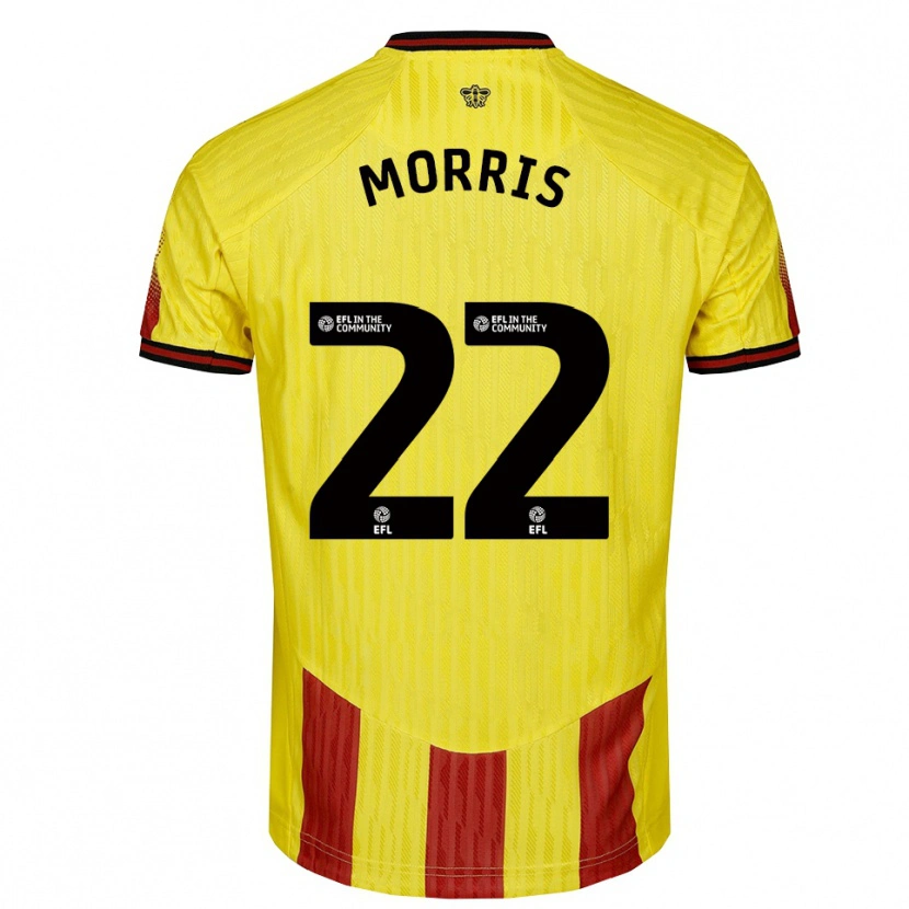 Danxen Heren James Morris #22 Geel Rood Thuisshirt Thuistenue 2025/26 T-Shirt België