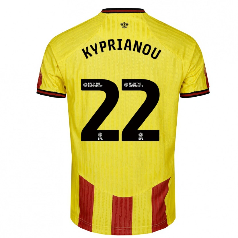 Danxen Heren Hector Kyprianou #22 Geel Rood Thuisshirt Thuistenue 2025/26 T-Shirt België