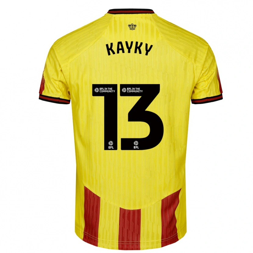 Danxen Heren Kayky Almeida #13 Geel Rood Thuisshirt Thuistenue 2025/26 T-Shirt België