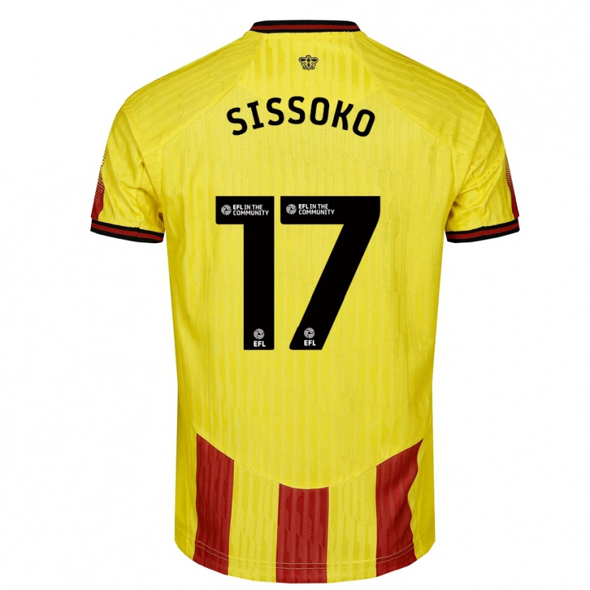 Danxen Heren Moussa Sissoko #17 Geel Rood Thuisshirt Thuistenue 2025/26 T-Shirt België