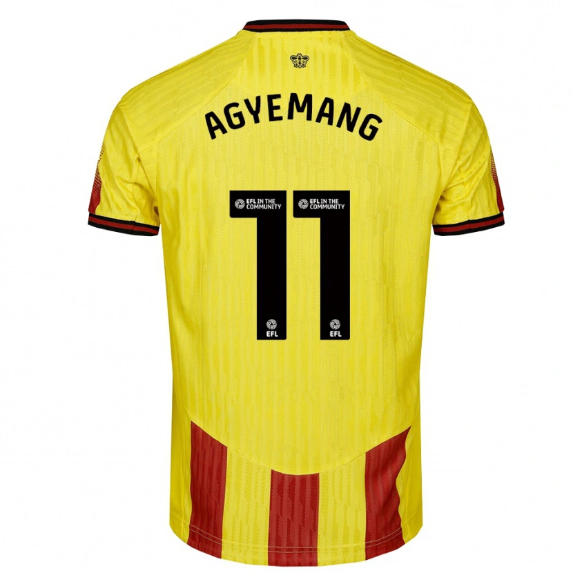 Danxen Heren Michelle Agyemang #11 Geel Rood Thuisshirt Thuistenue 2025/26 T-Shirt België