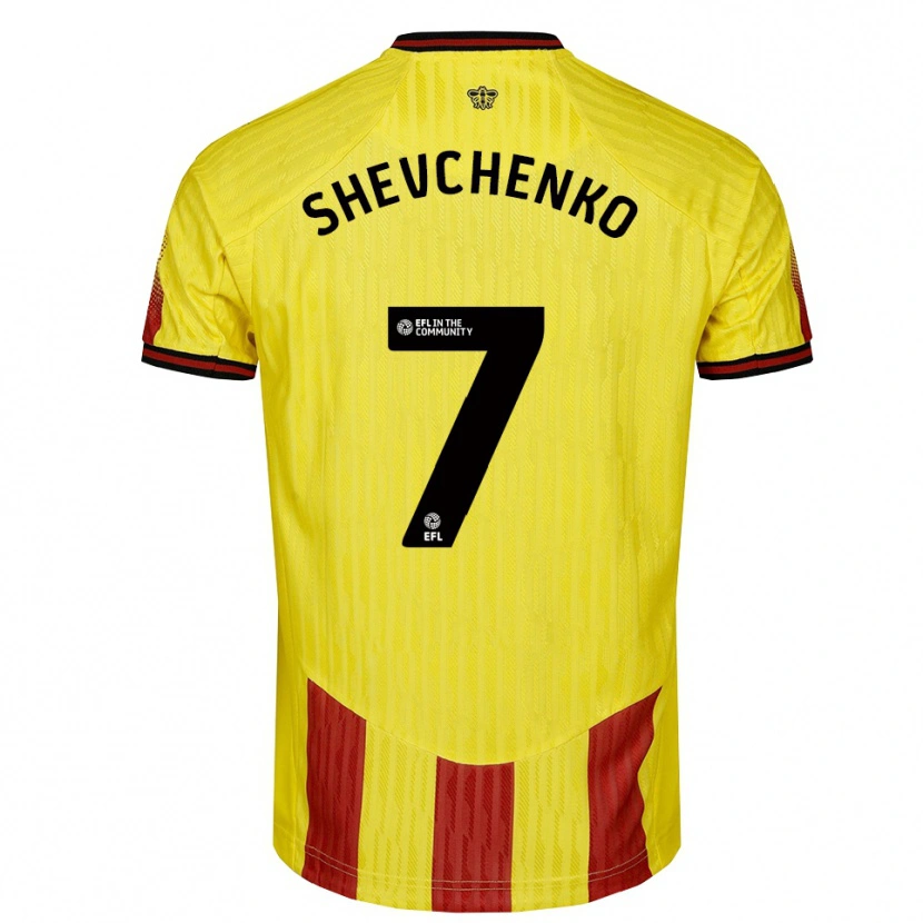 Danxen Heren Kristian Shevchenko #7 Geel Rood Thuisshirt Thuistenue 2025/26 T-Shirt België