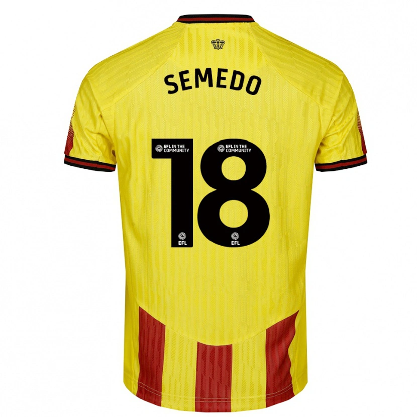 Danxen Heren Vivaldo Semedo #18 Geel Rood Thuisshirt Thuistenue 2025/26 T-Shirt België