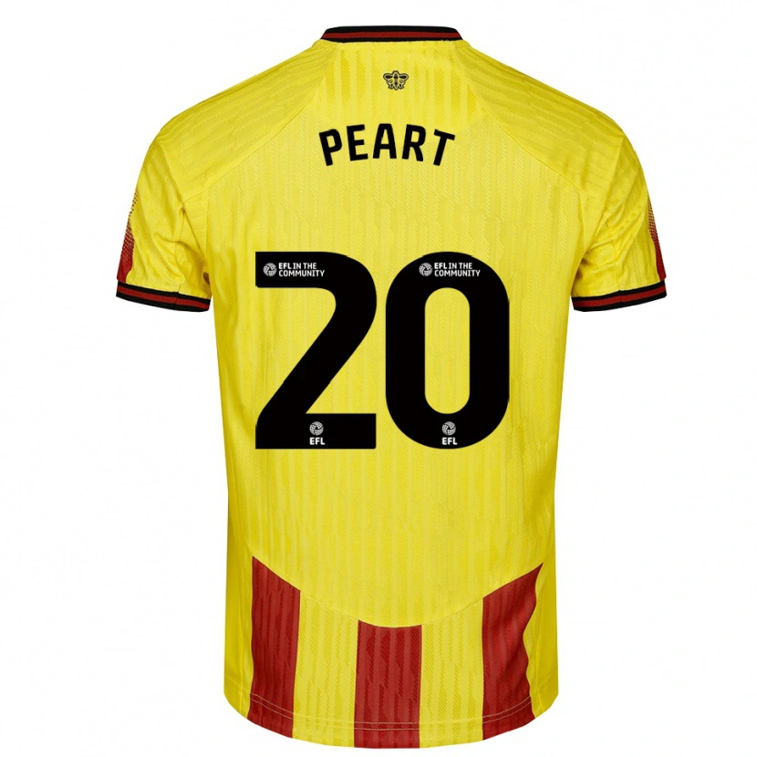 Danxen Heren Kalani Peart #20 Geel Rood Thuisshirt Thuistenue 2025/26 T-Shirt België