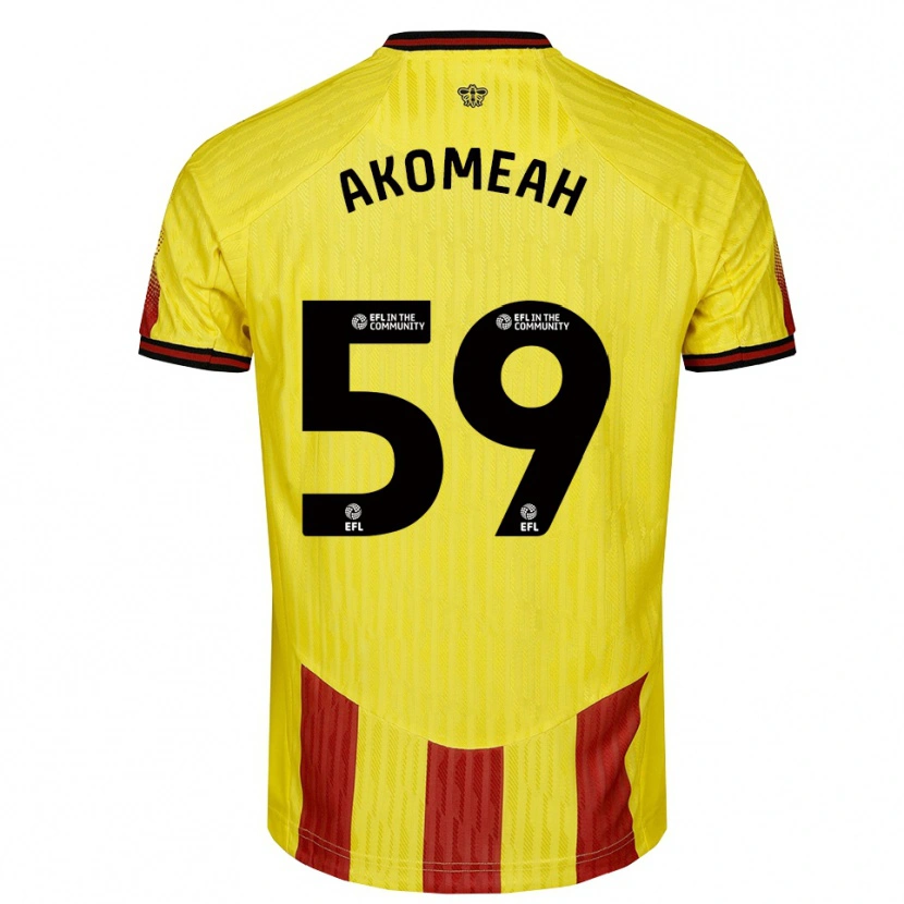 Danxen Heren Travis Akomeah #59 Geel Rood Thuisshirt Thuistenue 2025/26 T-Shirt België