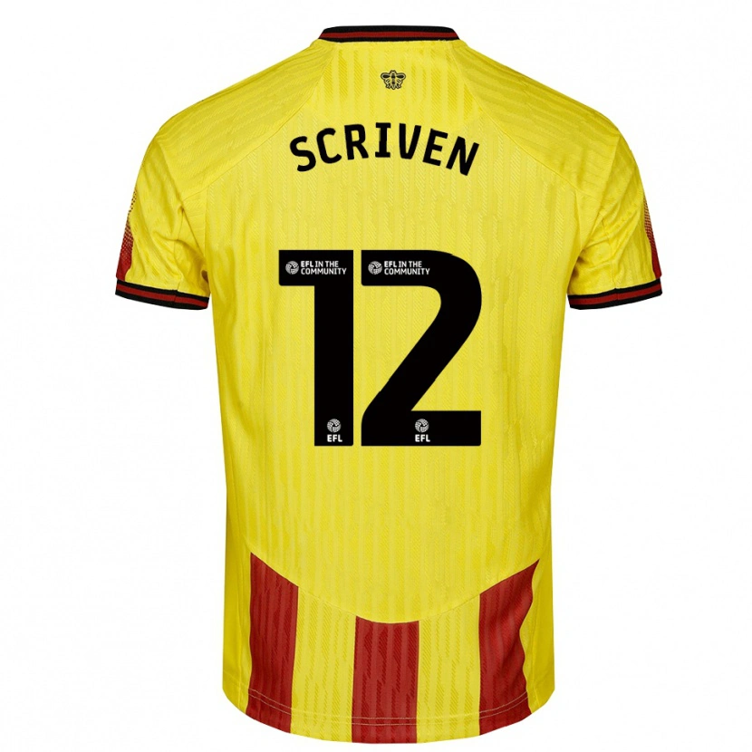 Danxen Heren Jonny Scriven #12 Geel Rood Thuisshirt Thuistenue 2025/26 T-Shirt België